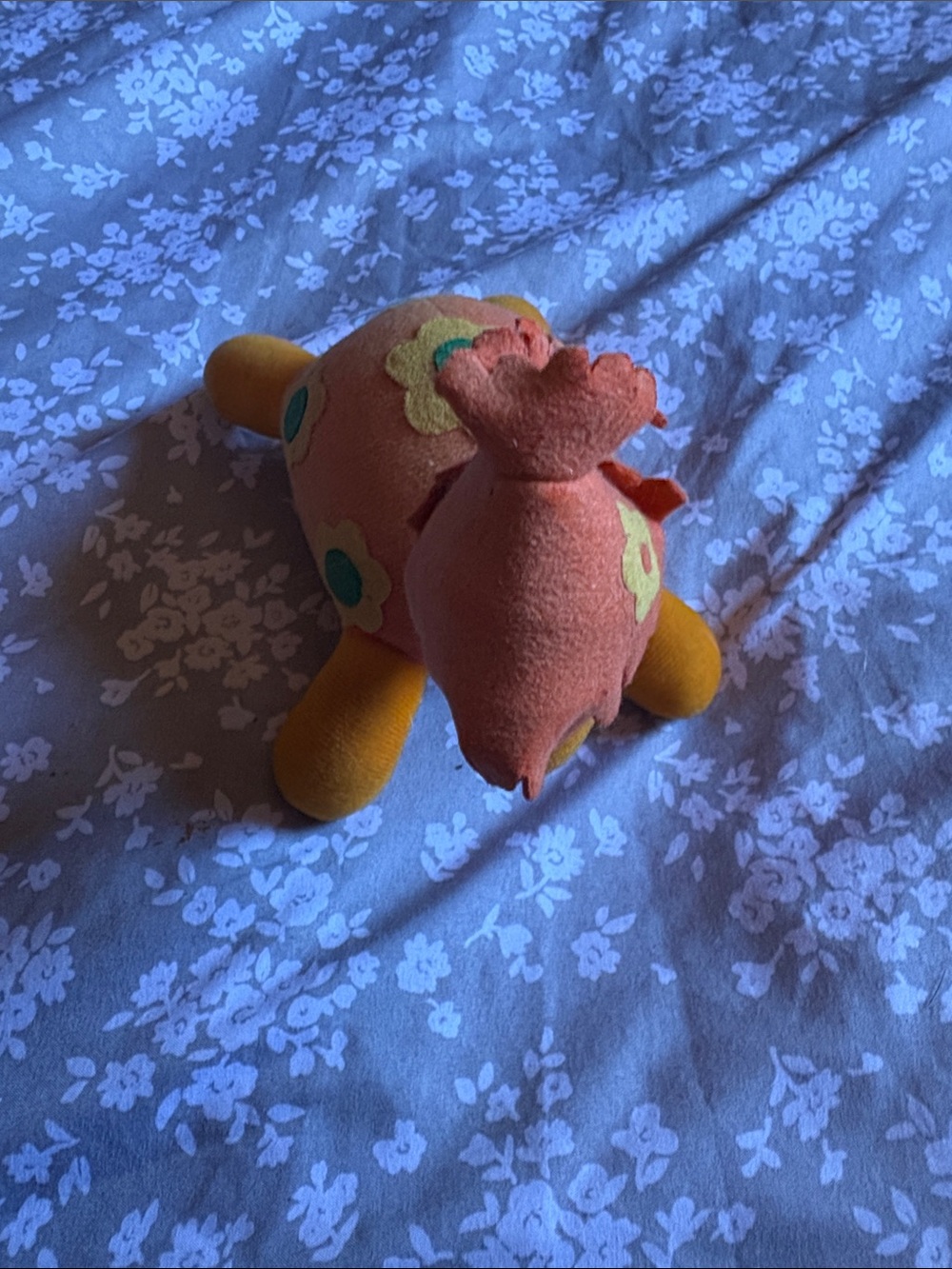 Plush Flower Turtle Toy - Orange & Yellow